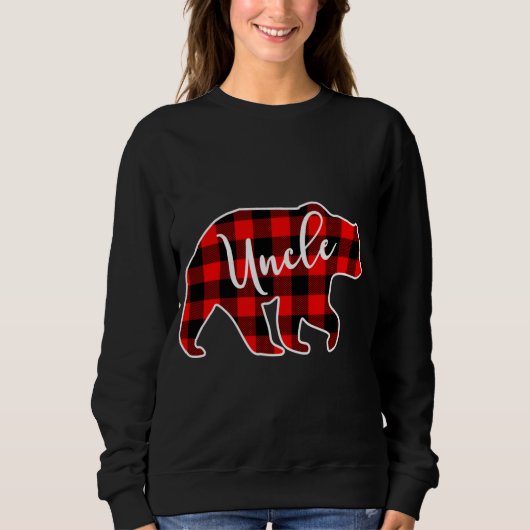 Sweatshirt Oncle Ours rouge Plaid Correspondance de famille N (Devant)