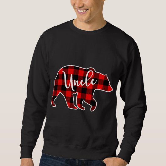 Sweatshirt Oncle Ours rouge Plaid Correspondance de famille N (Devant)
