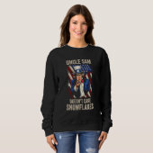 Sweatshirt Oncle Sam Se fiche des flocons de neige Drapeau am (Devant entier)
