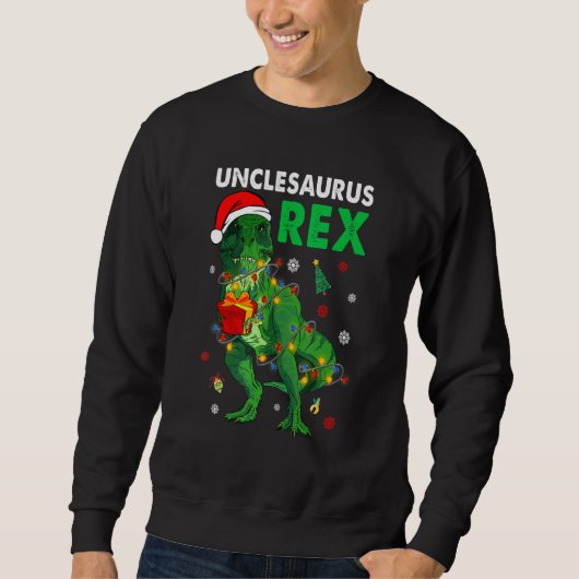 Sweatshirt Oncle T Rex Dinosaure de Noël Unclesaurus Matchin (Devant)
