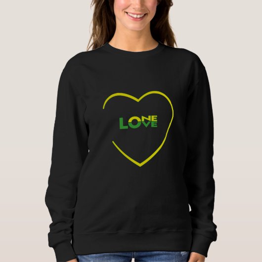 Sweatshirt One Love One Heart drapeau jamaïcain couleurs avan (Devant)