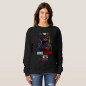 Sweatshirt One Loved Intensive Care Unit ICU Mom Cat Cute Mot (Devant entier)