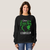 Sweatshirt One Lucky Counselor Heart Shamrock St Patricks Day (Devant entier)