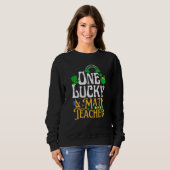 Sweatshirt One Lucky Math Teacher St Patricks Day Irish Shamr (Devant entier)