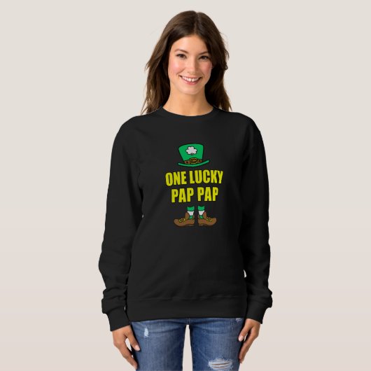 Sweatshirt One Lucky Pap Pap Grandpa Leprechaun St Patricks D (Devant entier)