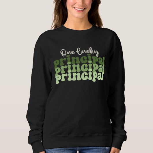 Sweatshirt One Lucky Principal Retro St Patricks Day Principa (Devant)