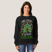 Sweatshirt One Lucky School Social Worker Rainbow St Patricks (Devant entier)