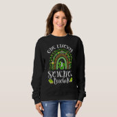 Sweatshirt One Lucky Science Teacher Leopard Rainbow St Patri (Devant entier)