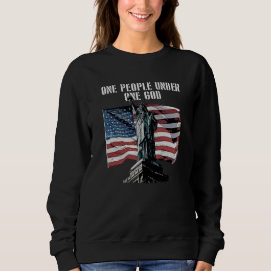 Sweatshirt One People under One God Patriotic American Patrio (Devant)