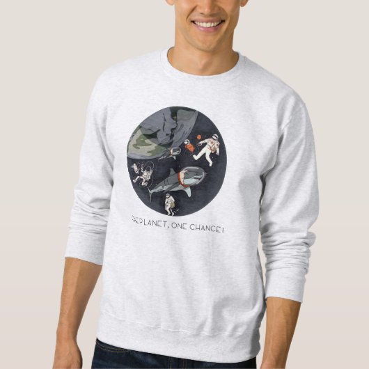 Sweatshirt One Planet One Chance - Jour des terres (Texture d (Devant)