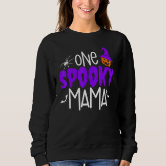 Sweatshirt One Spooky Mama Pumpkin Halloween Holiday