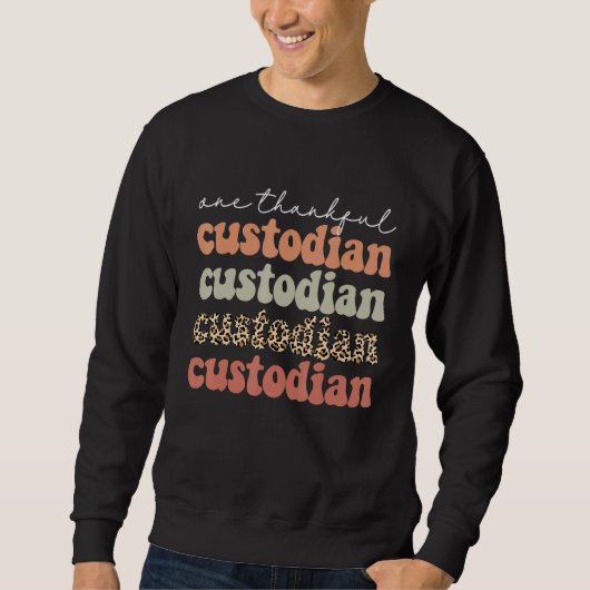 Sweatshirt One Thankful Custodian Autumn Tree Fall Leaves Tha (Devant)