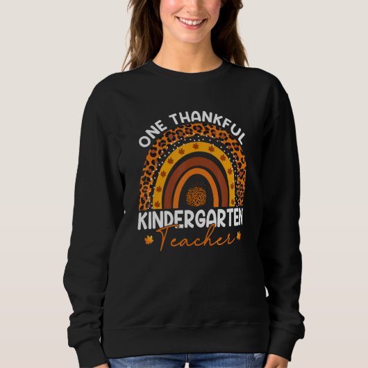 Sweatshirt One Thankful Kindergarten Teacher Thanksgiving Rai (Devant)