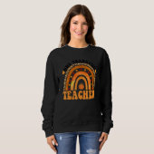 Sweatshirt One Thankful Teacher Rainbow Leopard Groovy Teache (Devant entier)