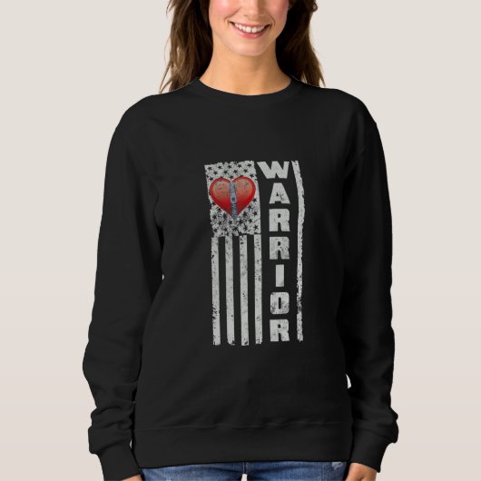 Sweatshirt Open Heart Surgery Warrior USA American Flag Recov (Devant)