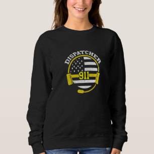 Sweatshirt Opérateur de dispatching 911 Usa Casque Drapeau Mi