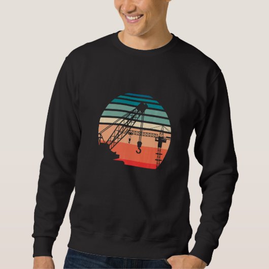 Sweatshirt Opérateur de grue tour rétro Construction Vintage  (Devant)