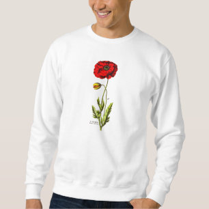 Sweatshirt Opium floral rouge de fleur sauvage de pavot de