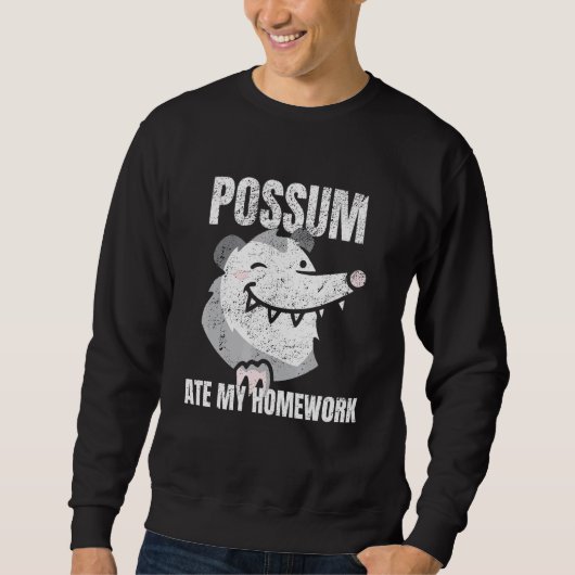 Sweatshirt Opossum a Mangé Mon Devoir (Devant)