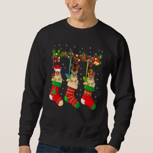 Sweatshirt Opossum En Chaussettes Noël Père Noël Elf Reindee (Devant)