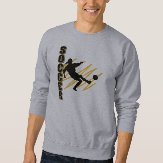 Sweatshirt Or et footballeur de femelle de noir (Devant)