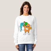 Sweatshirt Orange comme Peintre avec pinceau (Devant entier)