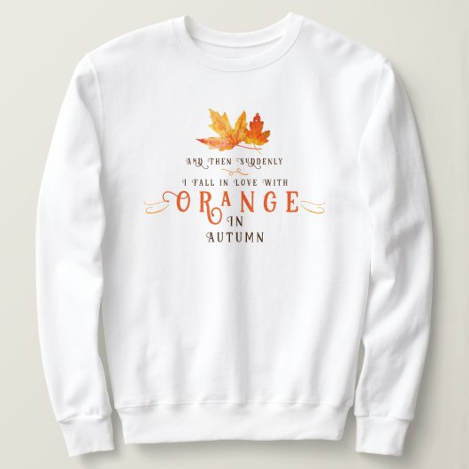 Sweatshirt orange feuille automne (Design devant)