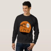 Sweatshirt Orange Halloween en relation avec des squelettes d (Devant entier)