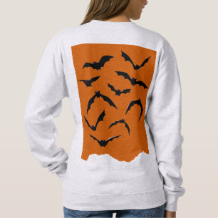Sweatshirt Orange Noir Éffrayant chauves-souris Moderne Hallo
