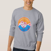 Sweatshirt Orange Rose Néon Bleu Graphique Gras (Devant)