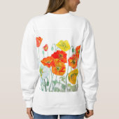 Sweatshirt Orange rouge Motif à fleurs (Dos)