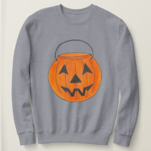 Sweatshirt Orange Trick ou Treat Citrouille Bucket Halloween