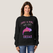 Sweatshirt Orca Killer Whale Ocean Juste une fille Long Manch (Devant entier)