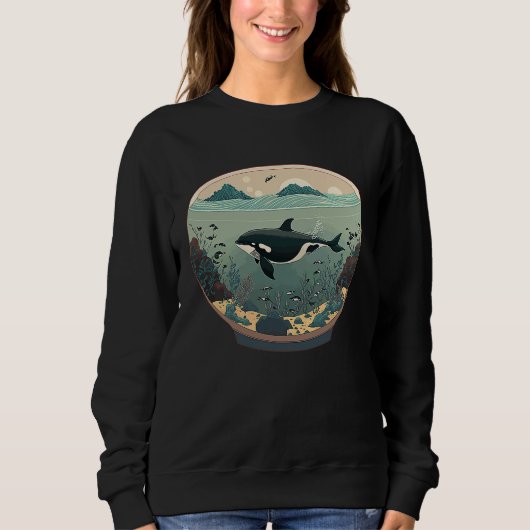 Sweatshirt Orca Whale in Fish Bowl Orca in Aquarium Free The  (Devant)