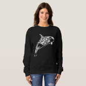 Sweatshirt Orca Whale Swimming with the Ocean Family (Devant entier)
