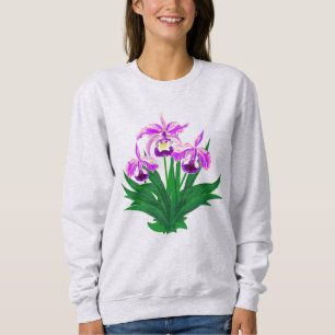 Sweatshirt Orchidées sauvages - Orchidées violettes et feuill