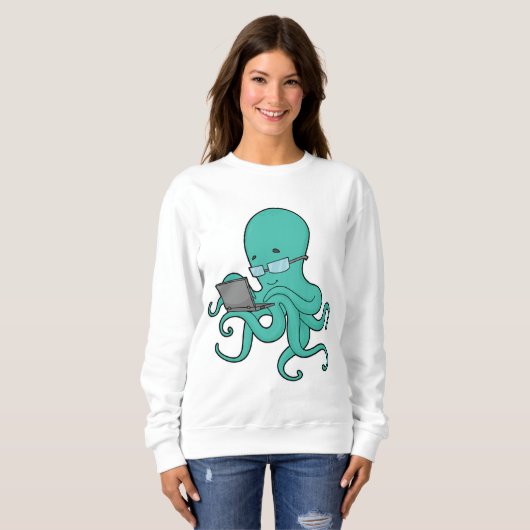 Sweatshirt Ordinateur portable Octopus (Devant entier)