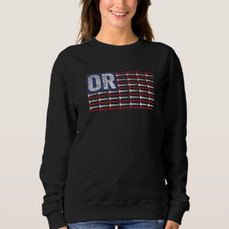 Sweatshirt Oregon Home State OR American Flag Patriotic Golf