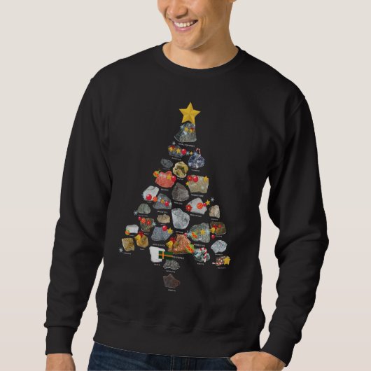 Sweatshirt Ores Minerals Gems Rocks collection Christmas Tree (Devant)