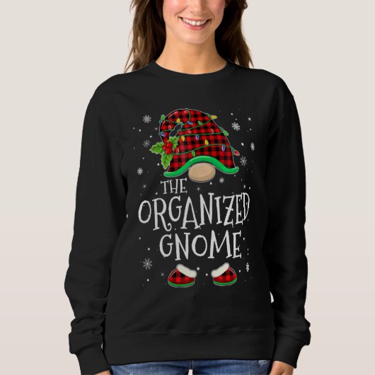 Sweatshirt Organized Gnome Red Plaid Matching Family Christma (Devant)