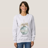 Sweatshirt Ornement Chic Bleu Bow (Devant entier)