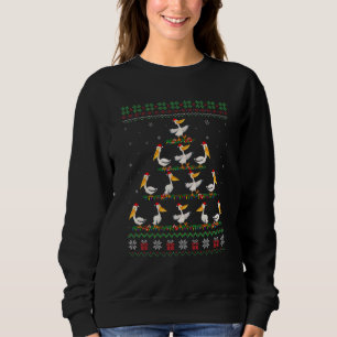 Sweatshirt Ornement de Noël laid assorti décor Pélican Bir