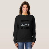 Sweatshirt Orques Comme Thérapie Océan Cute Baleine Long Manc (Devant entier)