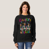 Sweatshirt Ostrich Bunny Ear Easter Squad Ostrich Bird Happy (Devant entier)