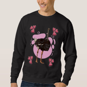 Sweatshirt Ostrich Coeur Design Oiseau Stuff Ostriches