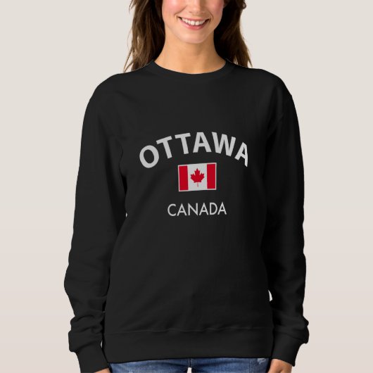Sweatshirt Ottawa Canada Drapeau fier Canadien (Devant)