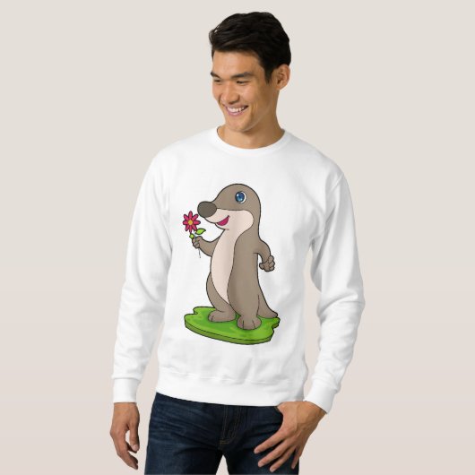 Sweatshirt Otter à fleurs (Devant entier)