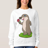 Sweatshirt Otter à fleurs (Devant)