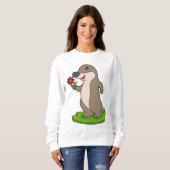 Sweatshirt Otter à fleurs (Devant entier)