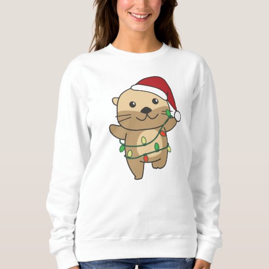 Sweatshirt Otter Christmas Winter Animaux Vacances Otters (Devant)